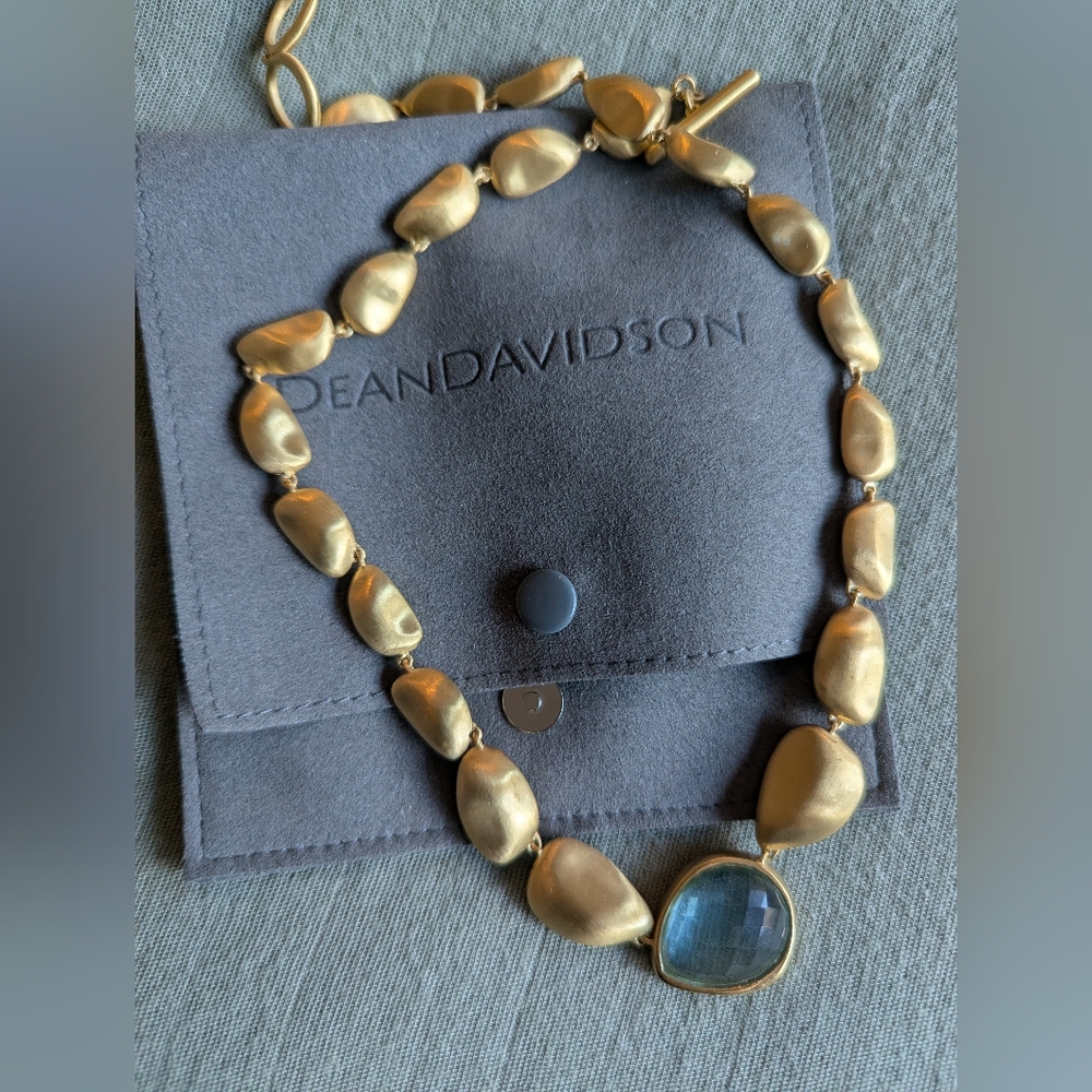 Dean Davidson Gold Necklace with Blue Pendant